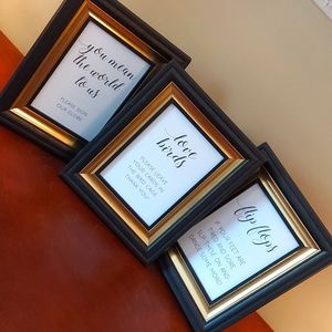 3 - Black & Gold Frames